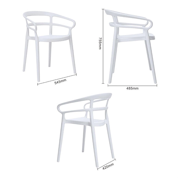 Bolero Mateo Café Chairs White (2 Pack) DX979