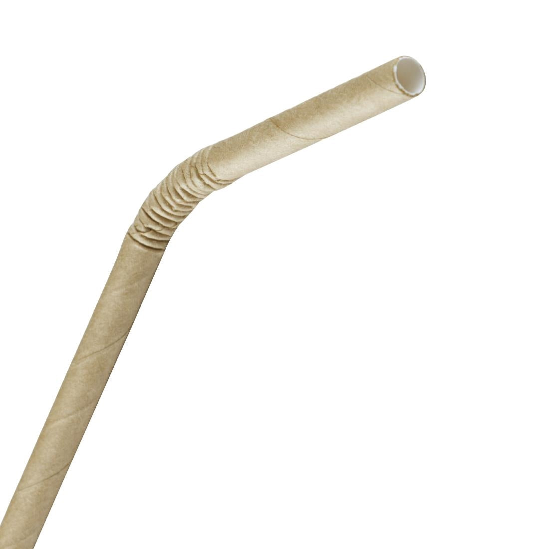 Fiesta Compostable Bendy Paper Straws Kraft (Pack of 250) FB141
