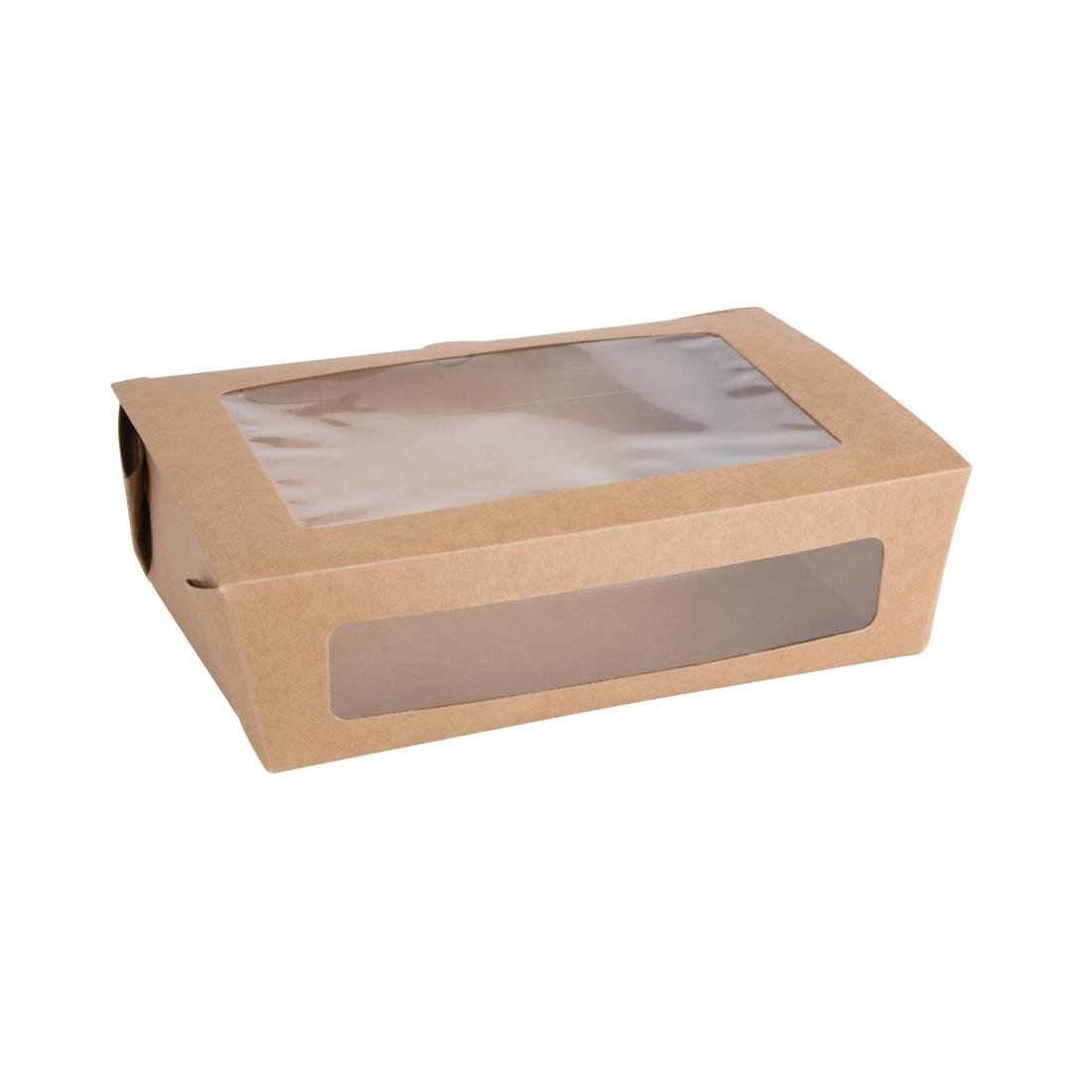 Fiesta Compostable Salad Boxes with PLA Windows 1600ml (Pack of 200) FB678