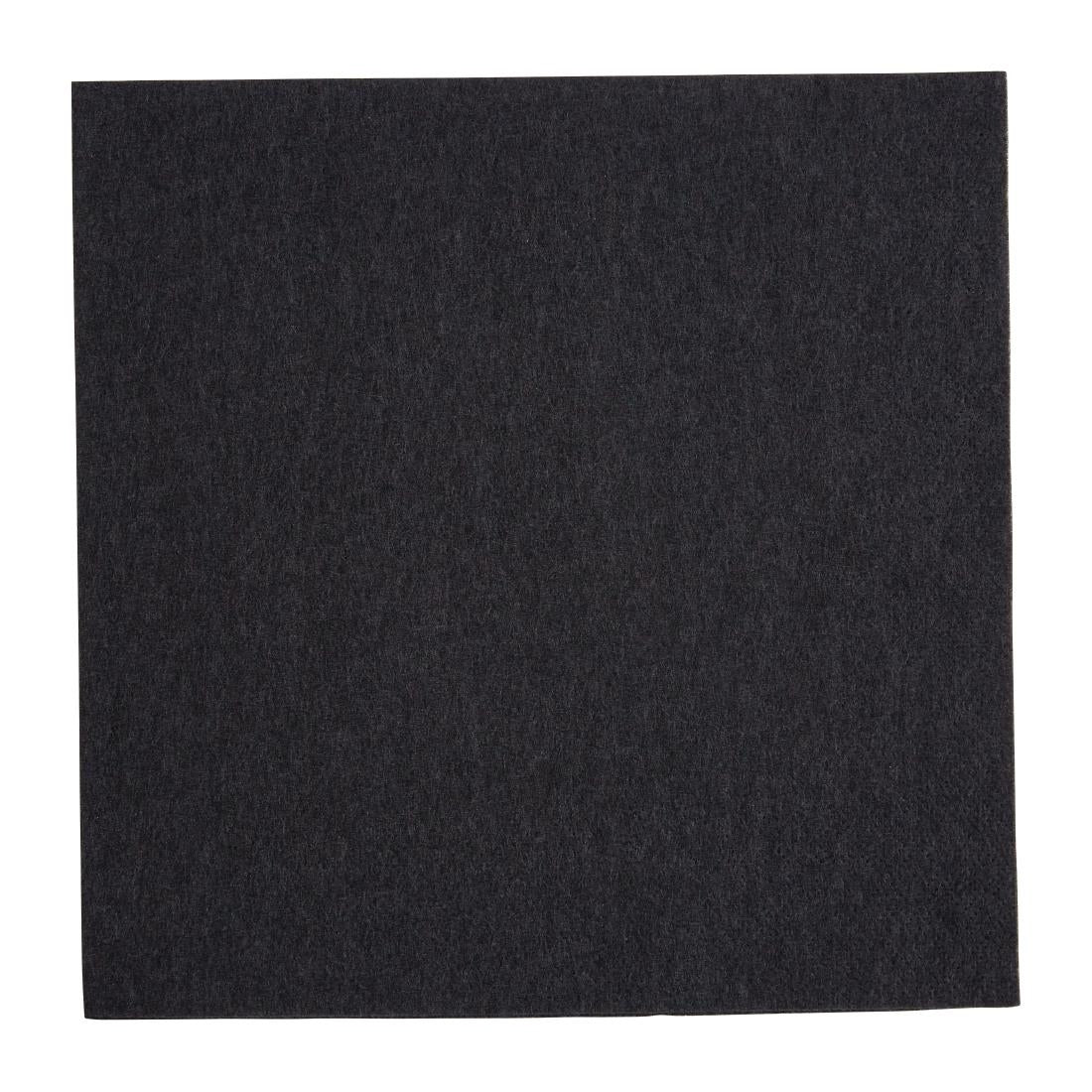 Fiesta Recyclable Dinner Napkin Black 400x400mm 2ply 1/4 Fold (Pack of 2000) FE241