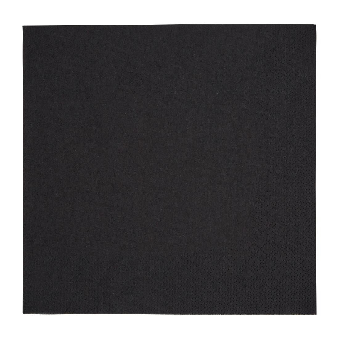Fiesta Recyclable Dinner Napkin Black 400x400mm 3ply 1/4 Fold (Pack of 1000) FE257