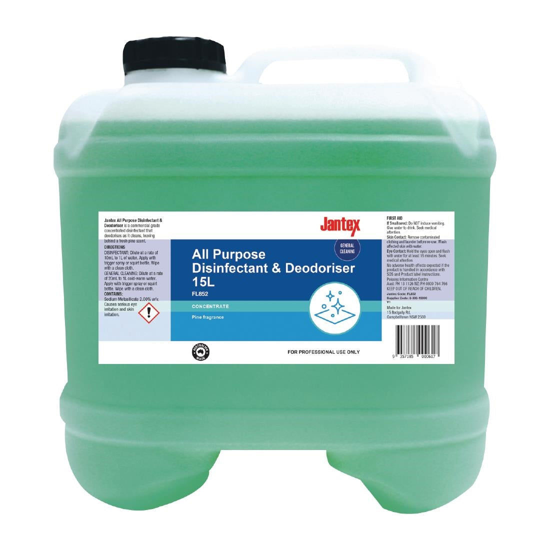 Jantex Multi Purpose Disinfectant & Deodoriser Concentrate 15Ltr FL852