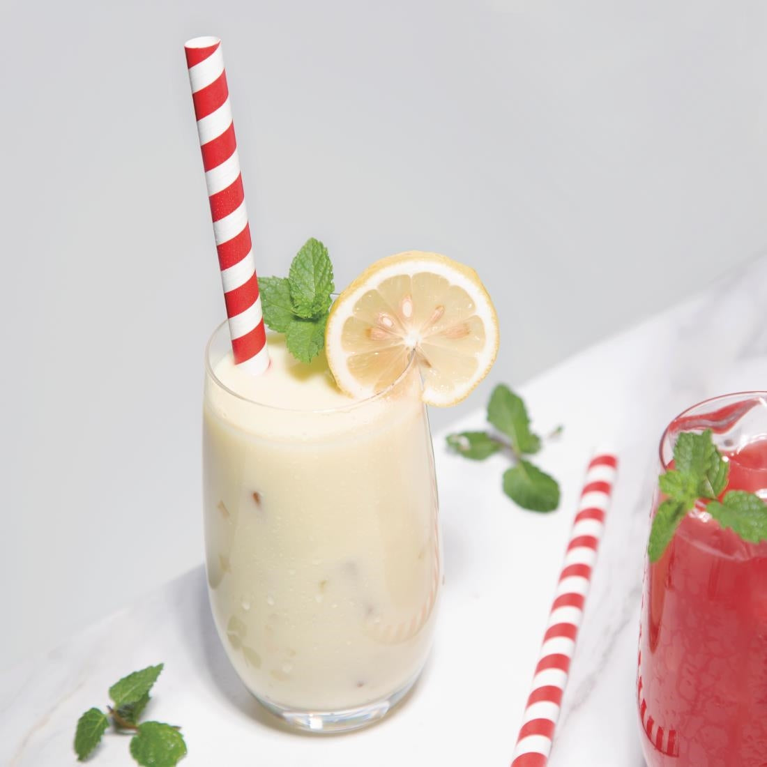 Fiesta Compostable Individually Wrapped Paper Smoothie Straws Red Stripes (Pack of 250) FP443