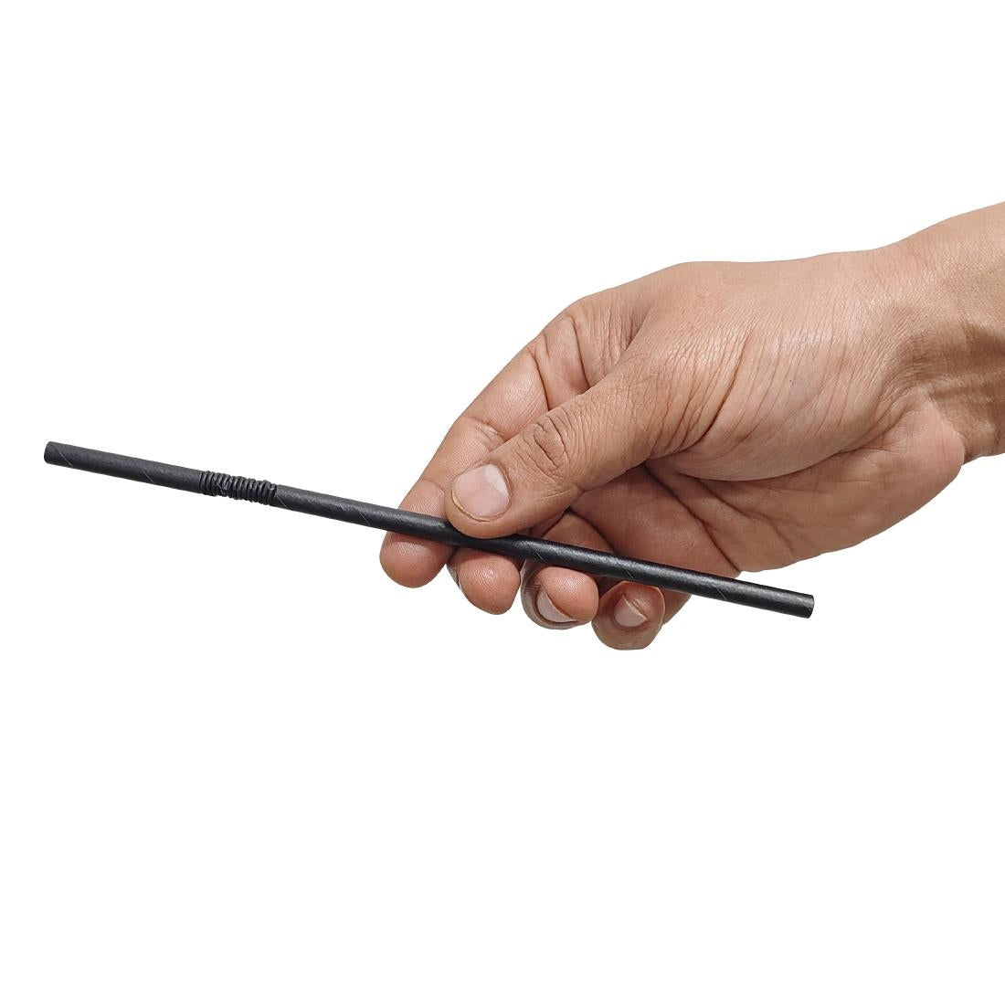 Fiesta Compostable Individually Wrapped Bendy Paper Straws Black (Pack of 250) FP444
