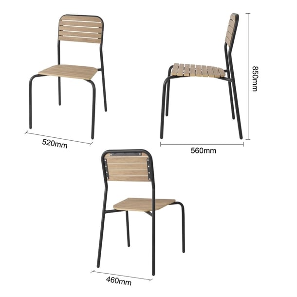 Bolero Santorini Wood Effect Outdoor Chairs (4 Pack) FU537