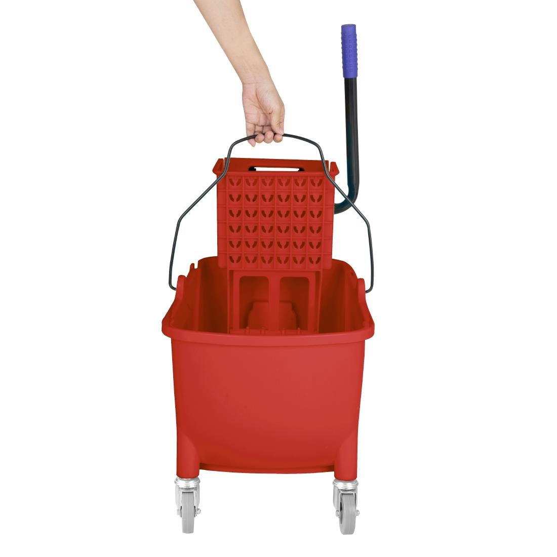 Jantex 30ltr Mop Bucket with Foot Pedal release - Red FW868