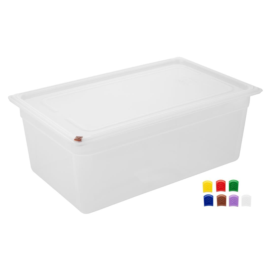 Hygiplas Click PP 1/1 GN Container with Lid & 7 Colour Clips 200mm 25.6Ltr (2 Pack) FZ088