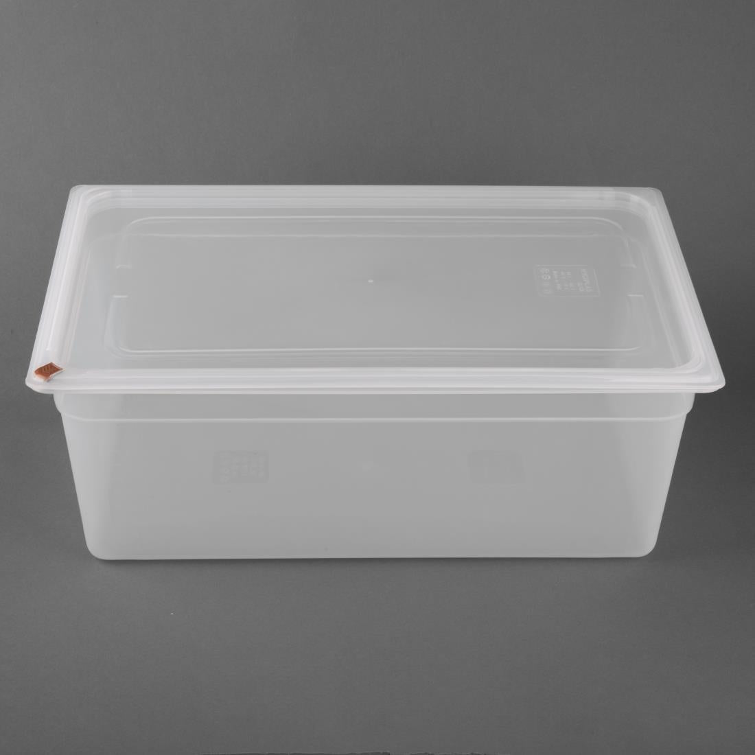 Hygiplas Click PP 1/1 GN Container with Lid & 7 Colour Clips 200mm 25.6Ltr (2 Pack) FZ088