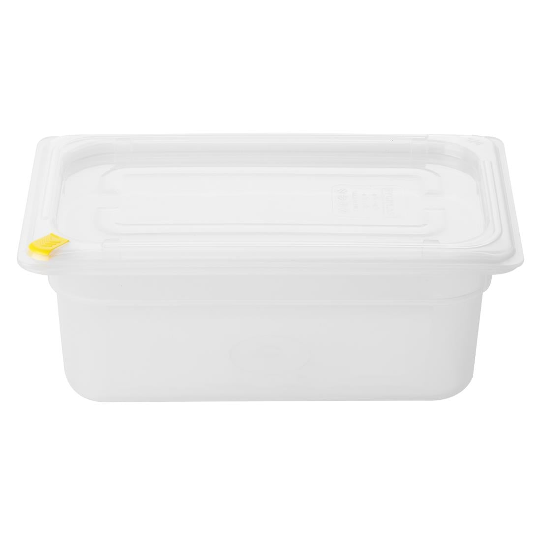 Hygiplas Click PP 1/4 GN Container with Lid & 7 Colour Clips 100mm 2.5Ltr (4 Pack) FZ095