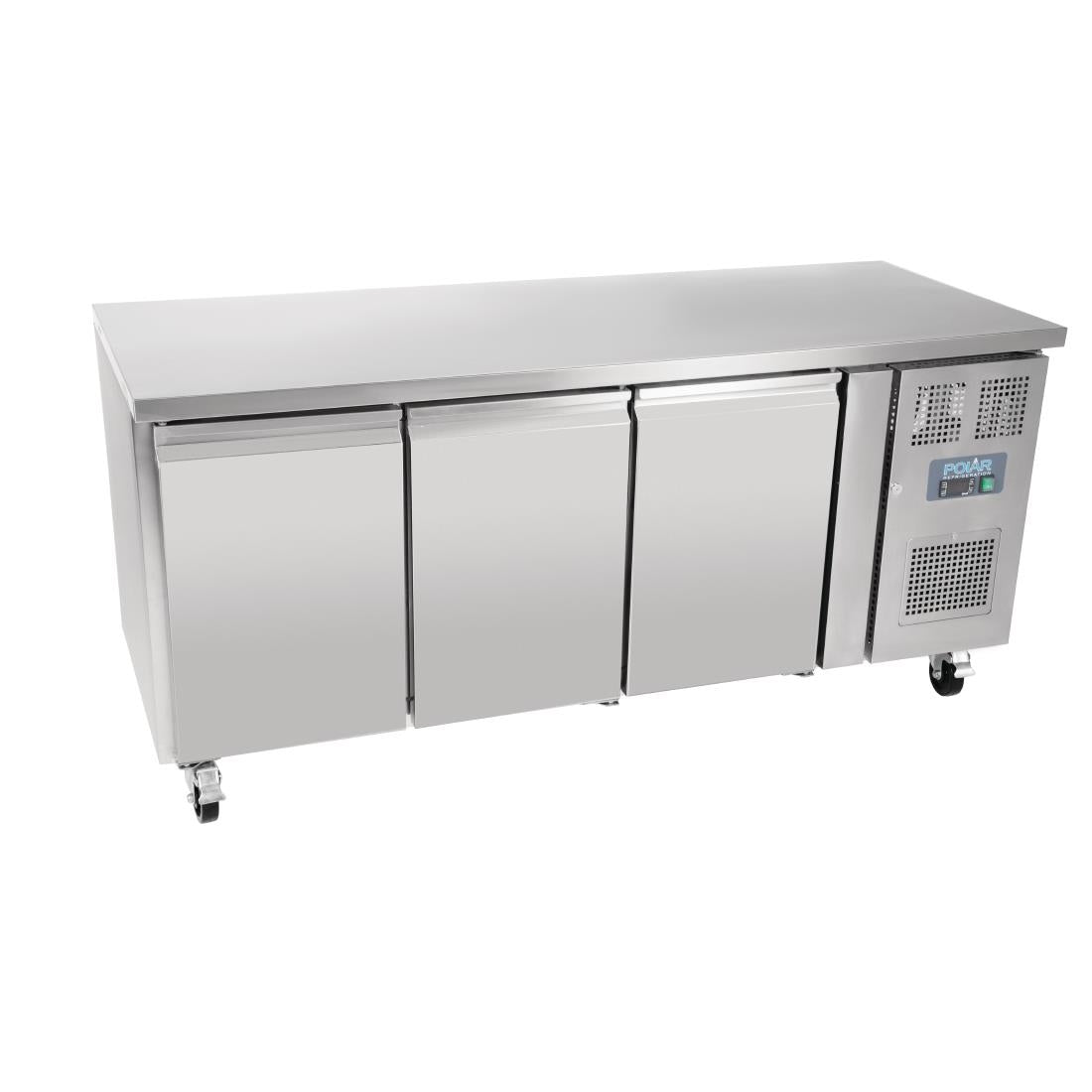 Polar U-Series Triple Door Counter Fridge - 417Ltr UA048-A