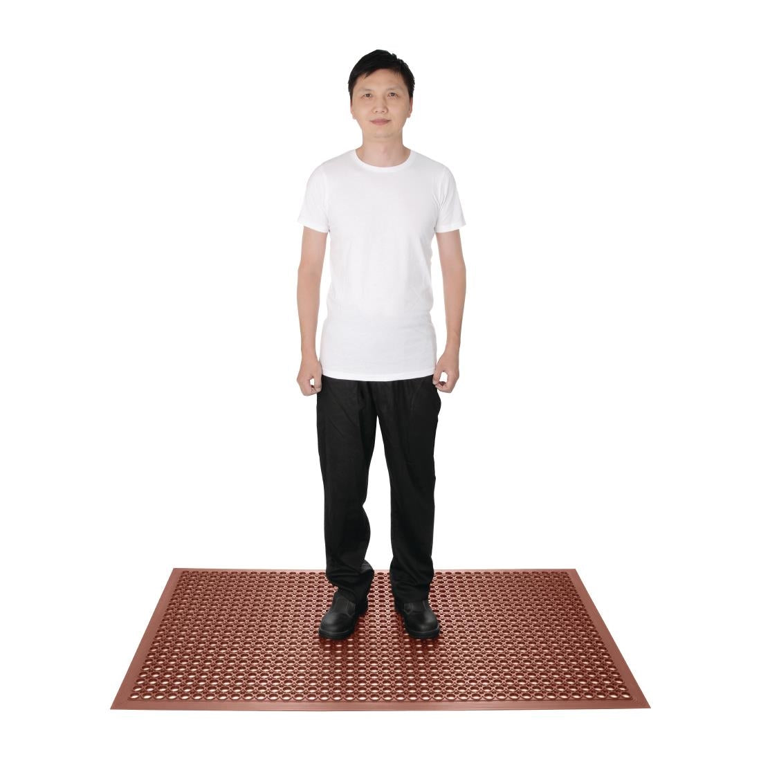 Jantex Rubber Grease-resistant Anti-Fatigue Mat Red - 1500 x 900mm GF017