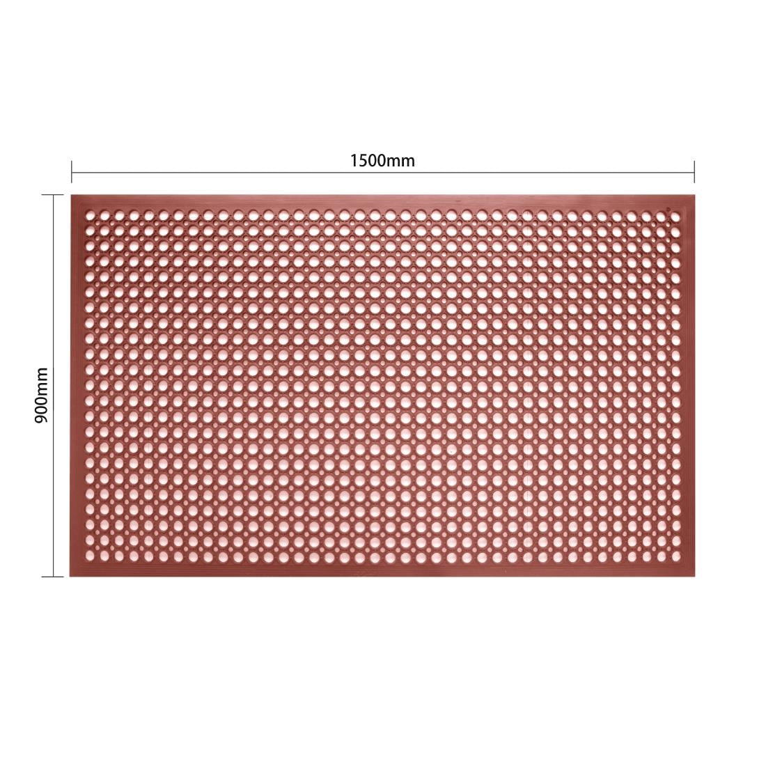 Jantex Rubber Grease-resistant Anti-Fatigue Mat Red - 1500 x 900mm GF017