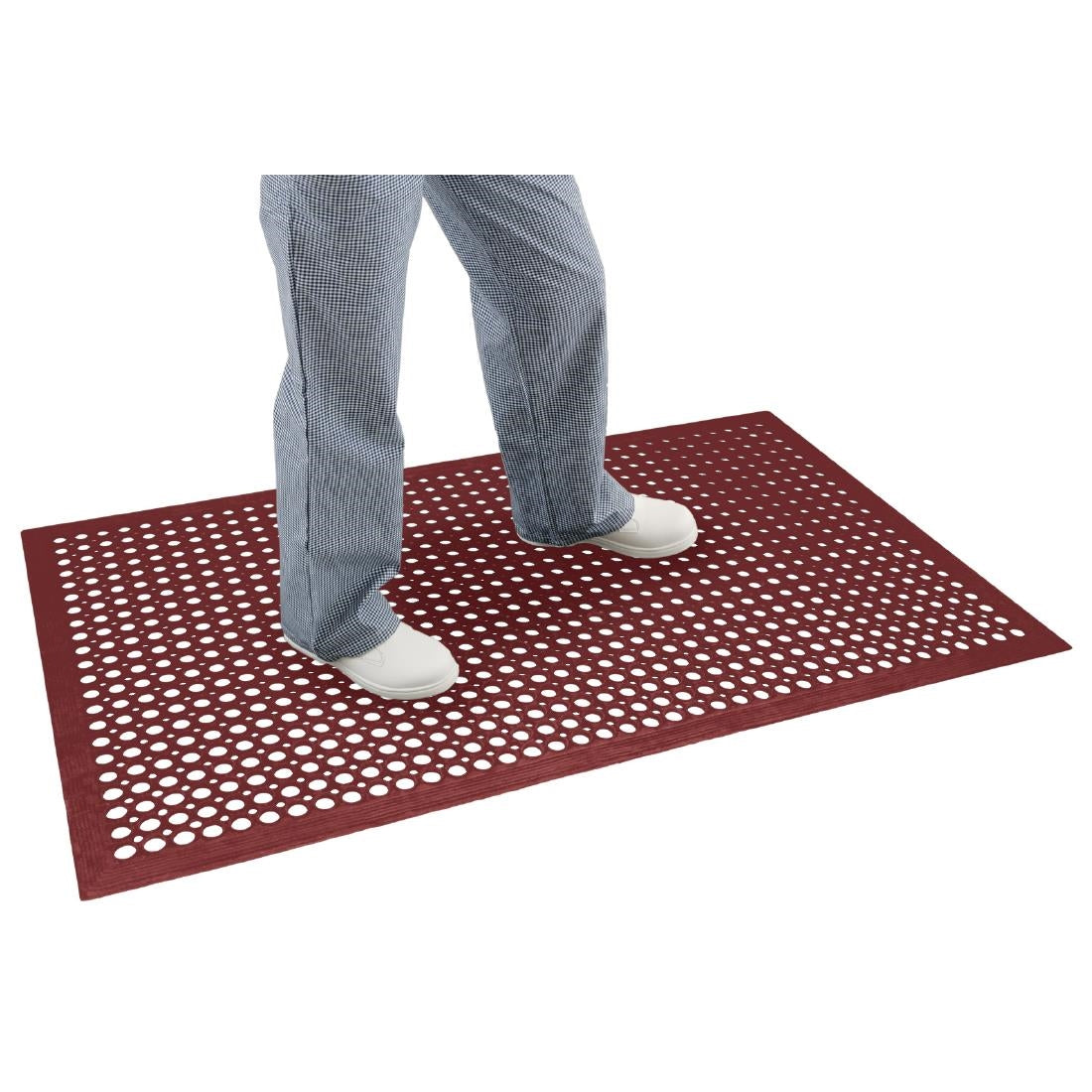 Jantex Rubber Grease-resistant Anti-Fatigue Mat Red - 1500 x 900mm GF017