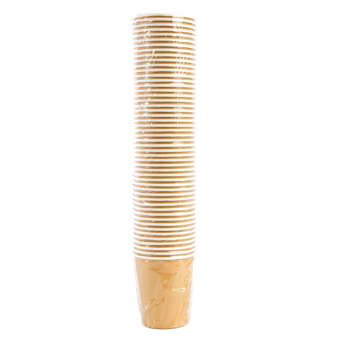 Fiesta Recyclable Takeaway Coffee Cups Single Wall Brown 225ml (Pack of 1000) GF030