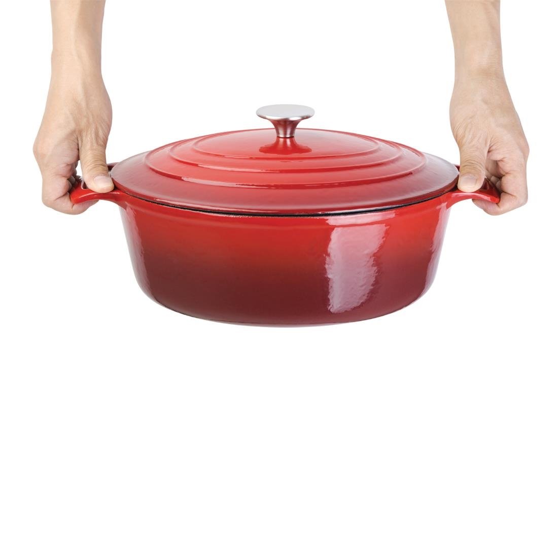 Vogue Red Oval Casserole Dish 6Ltr GH314