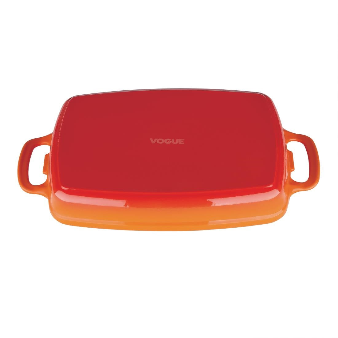 Vogue Orange Rectangular Cast Iron Dish 1.8Ltr GH321