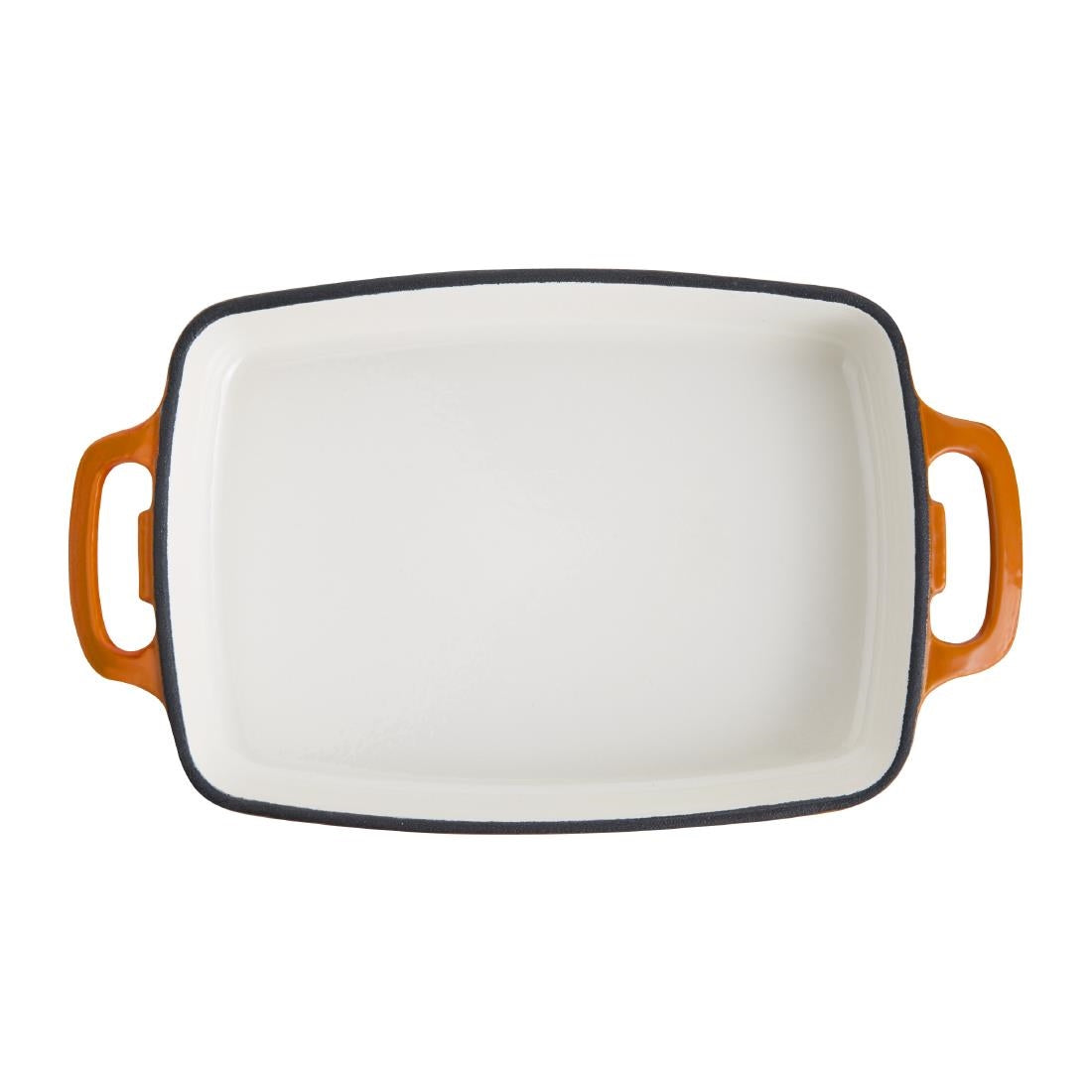 Vogue Orange Rectangular Cast Iron Dish 1.8Ltr GH321