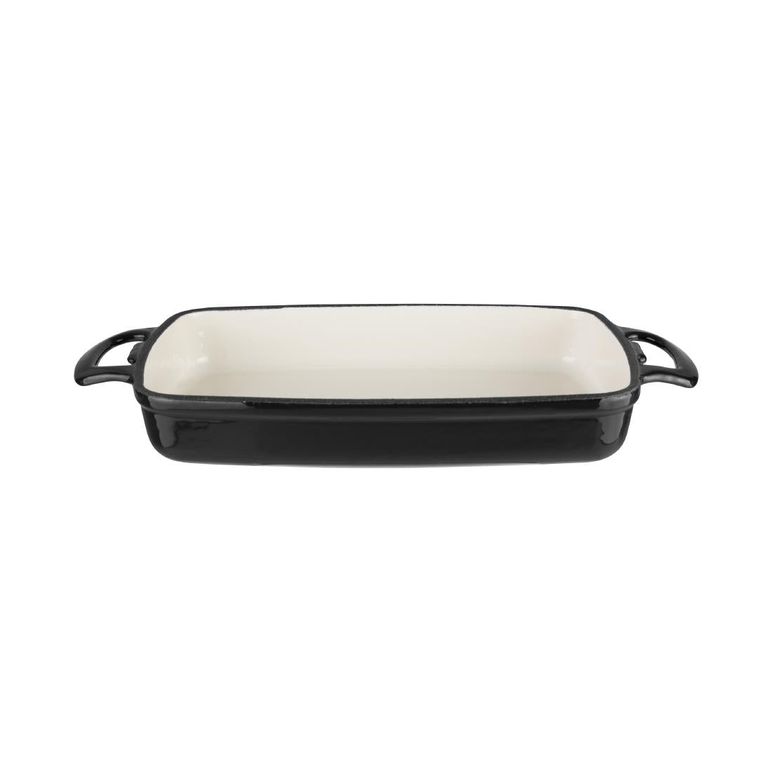 Vogue Black Rectangular Cast Iron Dish 1.8Ltr GH323