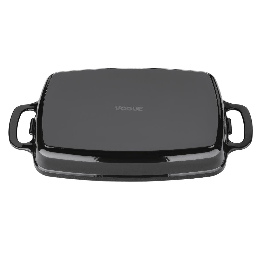 Vogue Black Rectangular Cast Iron Dish 1.8Ltr GH323