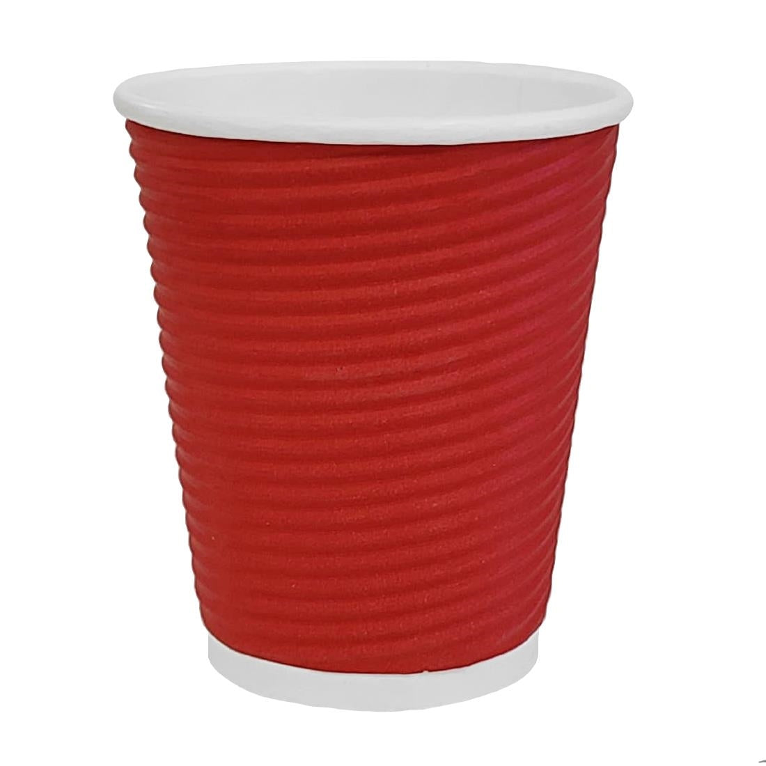 Fiesta Recyclable Takeaway Coffee Cups Ripple Wall Red 225ml (Pack of 500) GP427