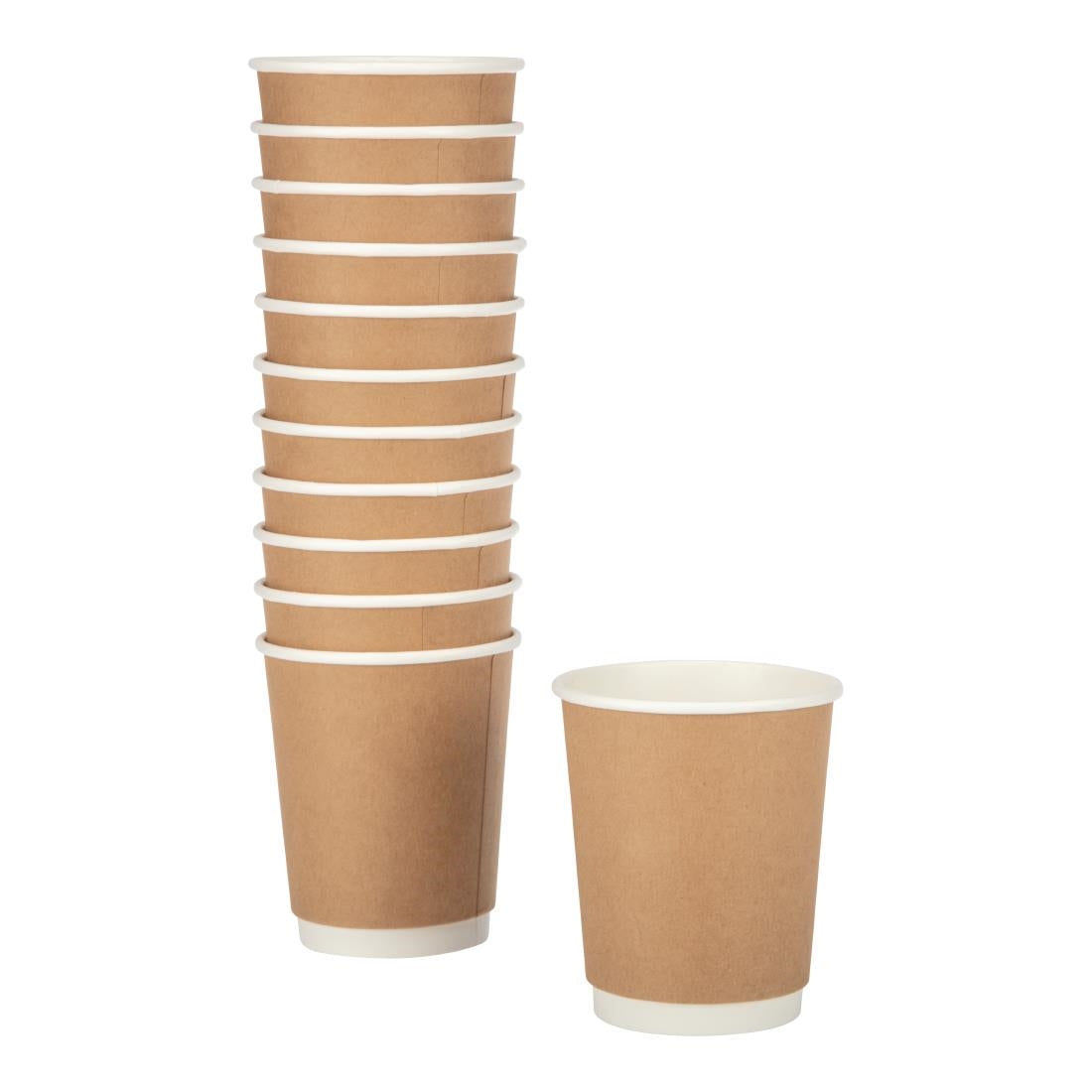 Fiesta Recyclable Takeaway Coffee Cups Double Wall Kraft 225ml (Pack of 500) GP439