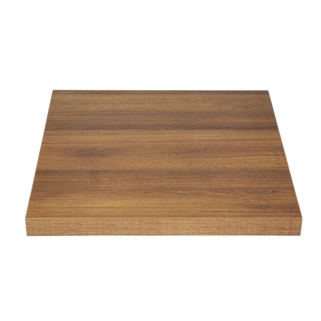 Bolero Pre-drilled Square Table Top Rustic Oak 600mm GR324