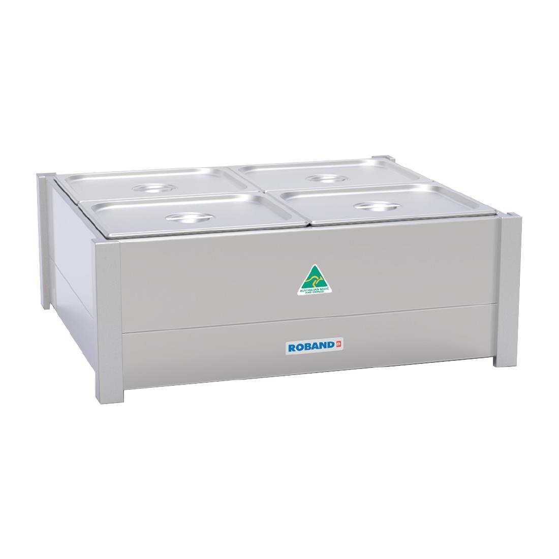 Roband Hot Bain-Marie BM22A fits 2 row x 2 1/2 size pans 4x 1/2 size 100mm pans & lids included HJ520