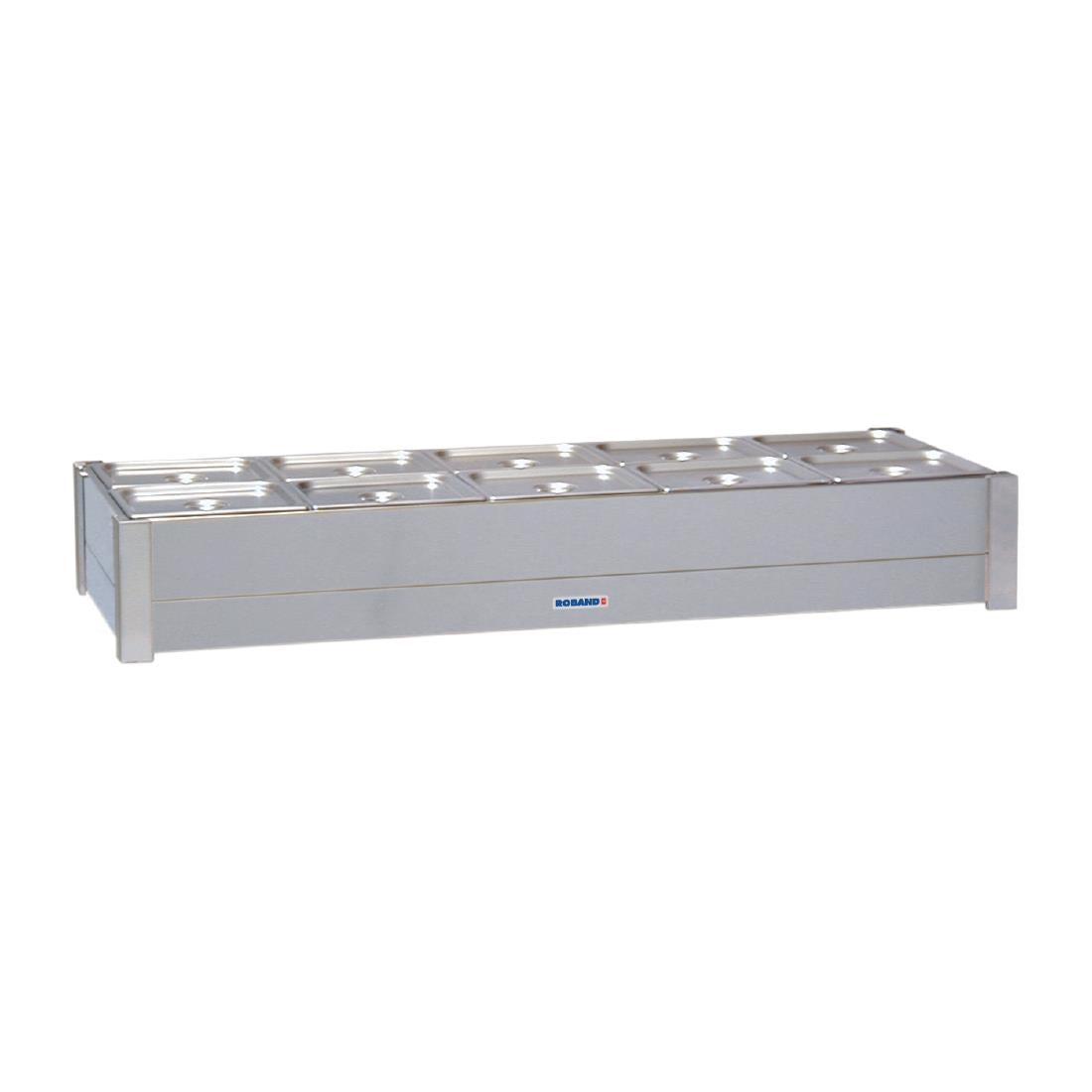 Roband Hot Bain-Marie BM25A fits 2 row x 5 1/2 size pans 10x 1/2 size 100mm pans & lids included HJ524