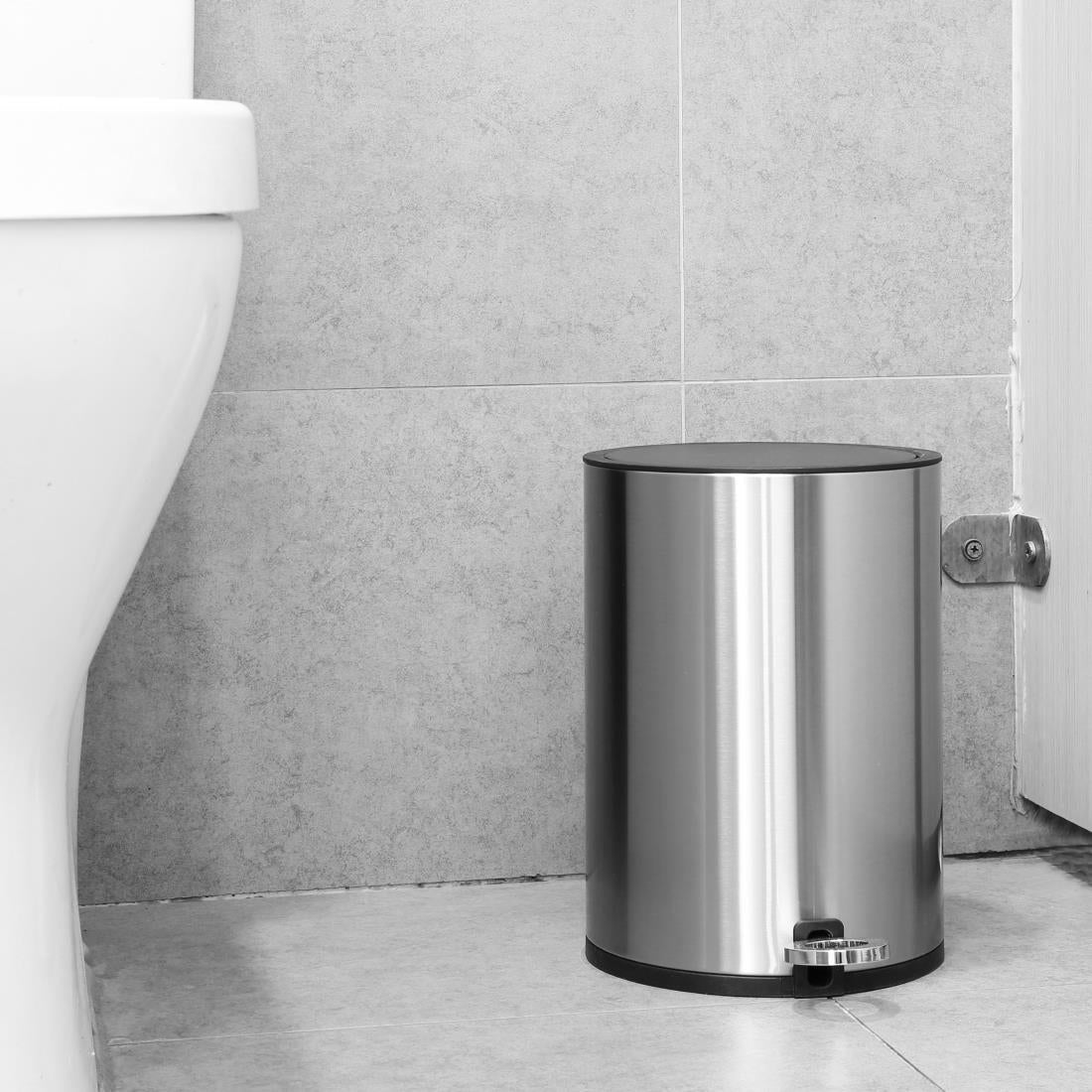 Jantex Round Brushed Steel Pedal Bin 3Ltr HT478