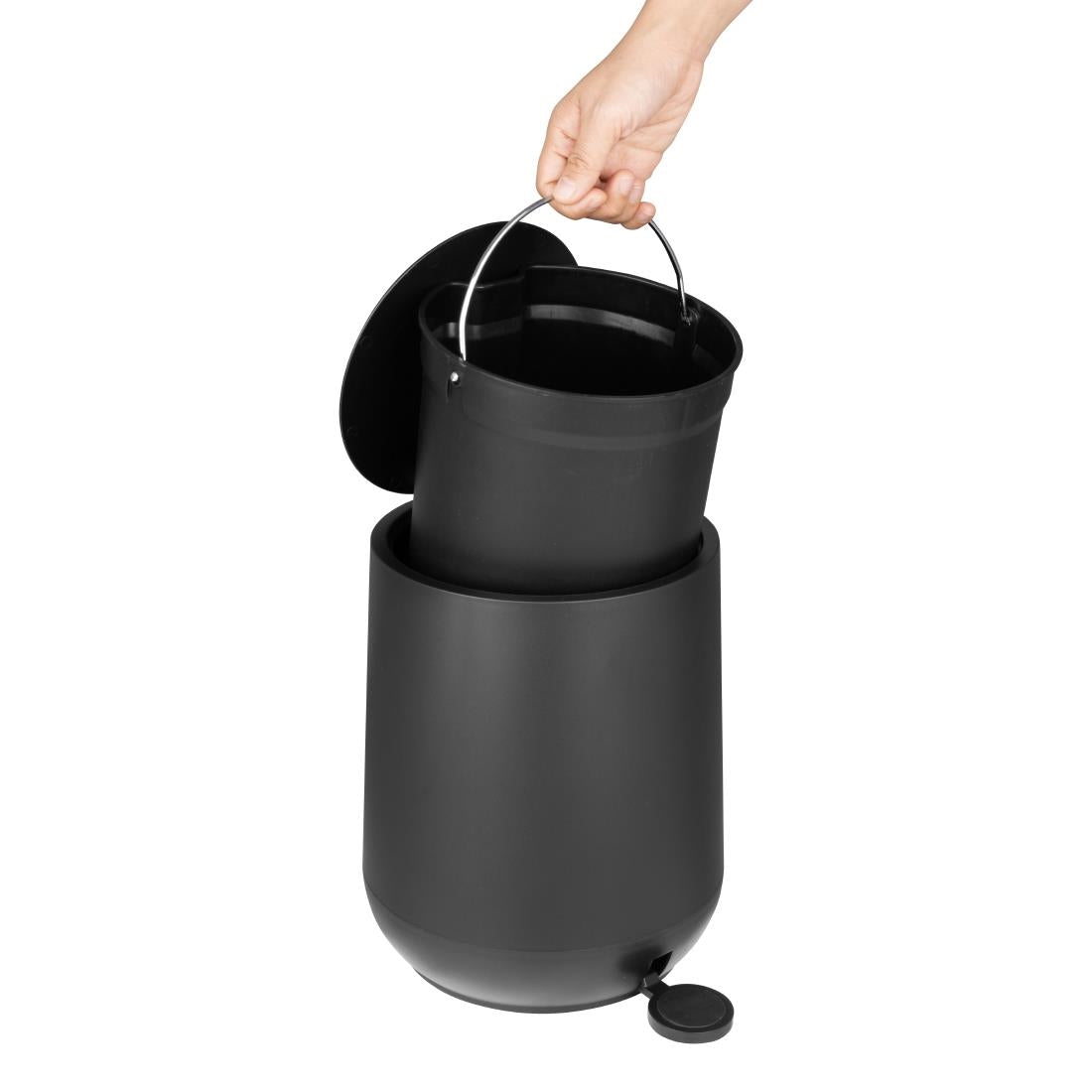 Jantex Round Pedal Bin Black 5Ltr HT480
