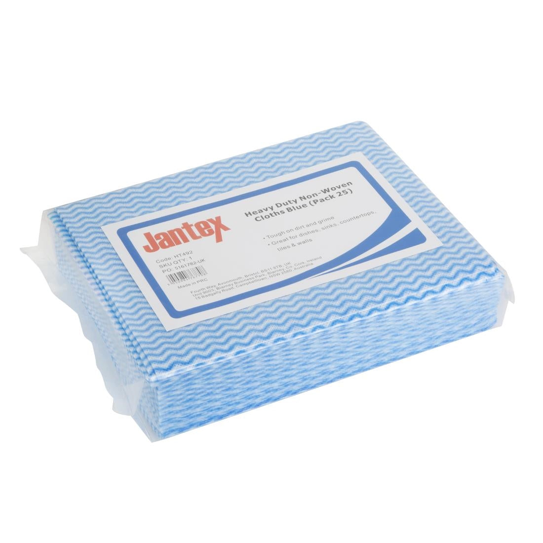 Jantex Heavy Duty Non-Woven Cloths Blue (Pack of 25) HT492