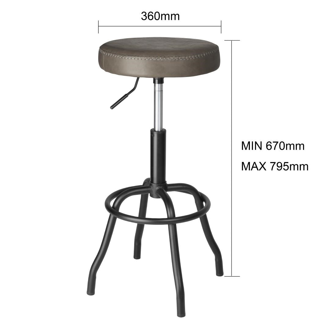 Bolero Brooklyn PU High Bar Stool - Mocha HW291