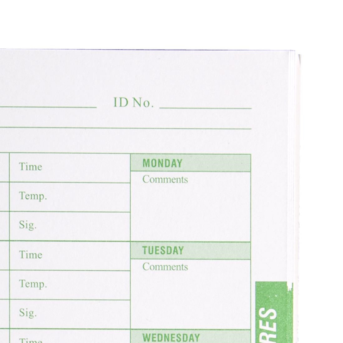 Hygiplas Temperature Log Book J201