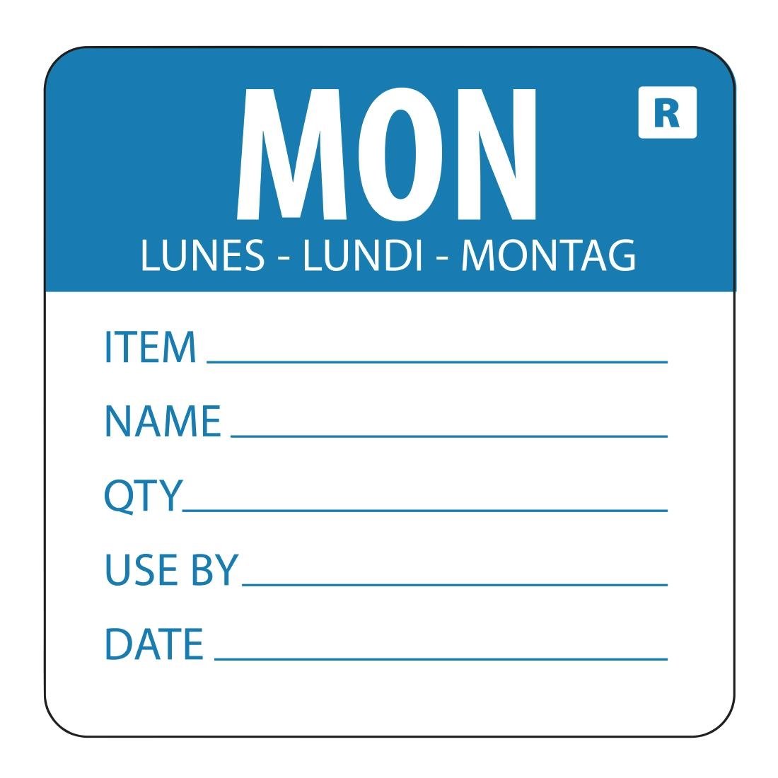 Vogue Removable Day of the Week Label Monday L066