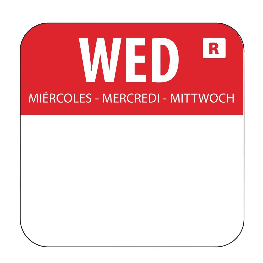 Vogue Removable Colour Coded Food Labels Wednesday L933