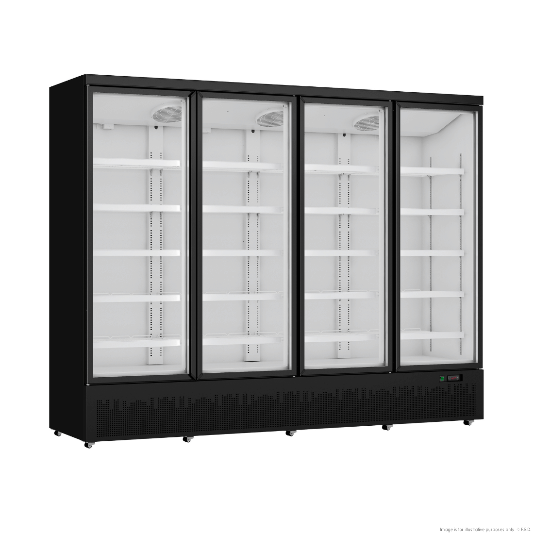 Thermaster Four Door Supermarket Fridge Black - LG-2200BGBM