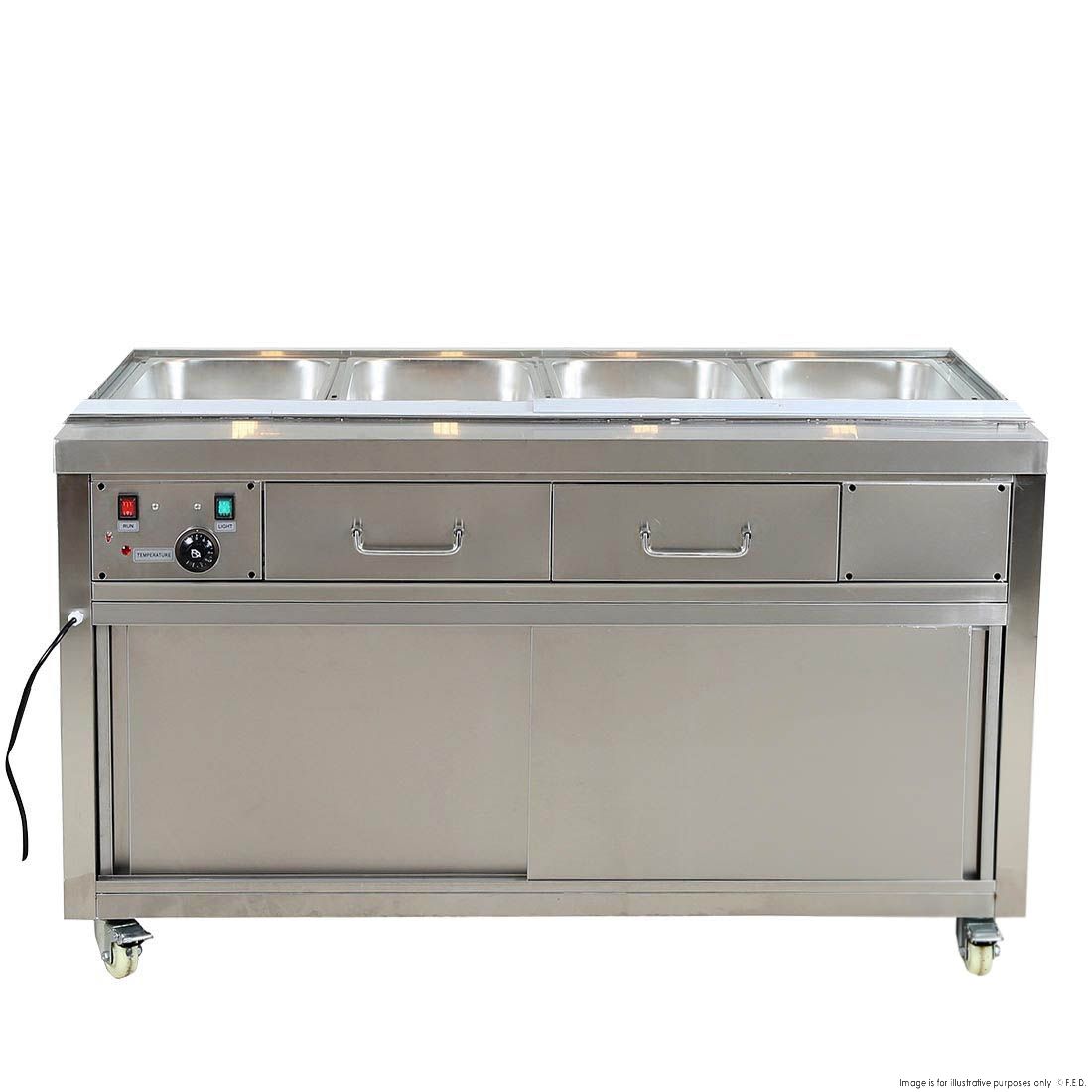 Thermaster Heated Bain Marie Food Display Without Glass Top PG150FG-B
