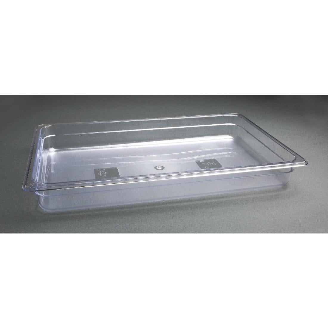 Vogue Clear Polycarbonate 1/1 Gastronorm Tray 65mm U224