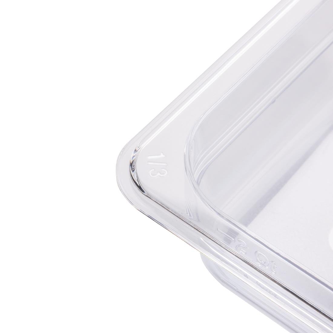 Vogue Clear Polycarbonate 1/3 Gastronorm Tray 100mm U233