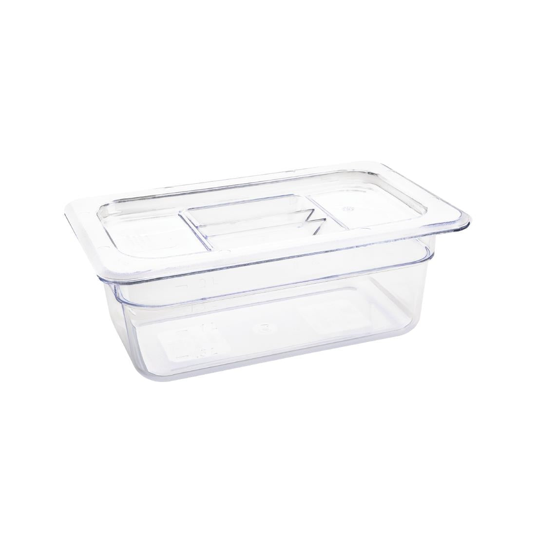 Vogue Clear Polycarbonate 1/4 Gastronorm Tray 100mm U237
