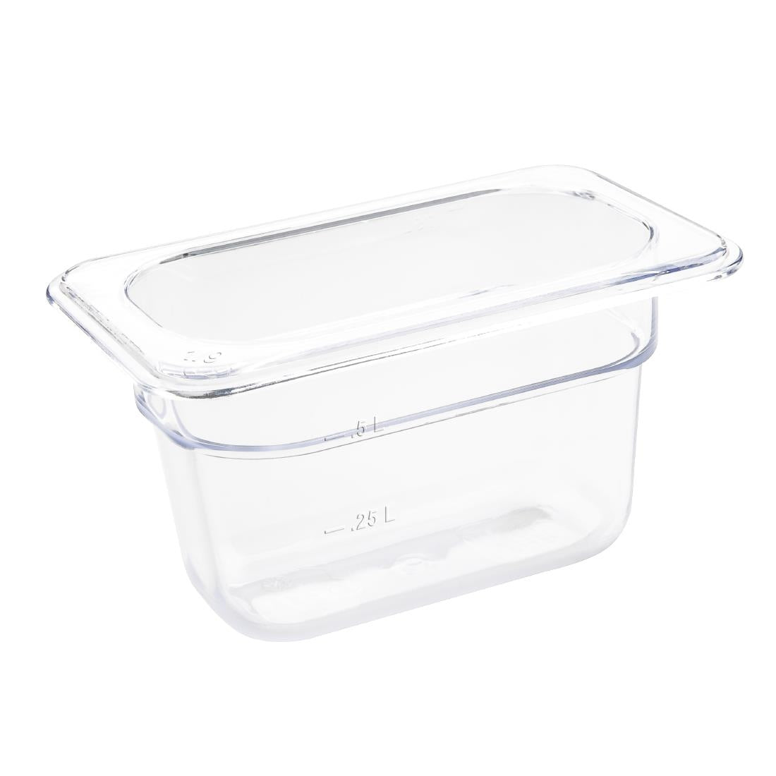 Vogue Clear Polycarbonate 1/9 Gastronorm Tray 100mm U243