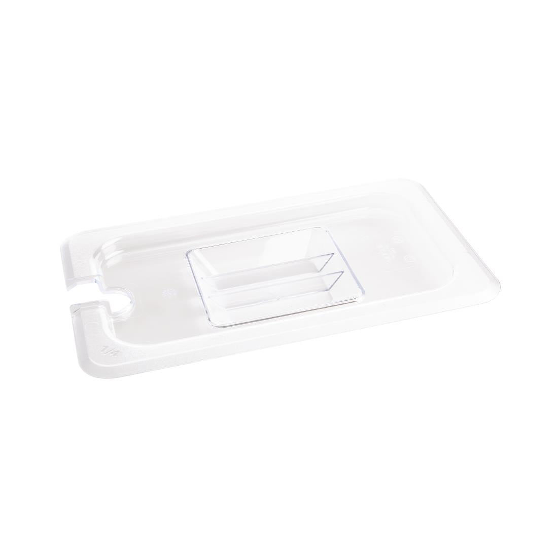 Vogue Clear Polycarbonate 1/4 Gastronorm Lid Notched U253