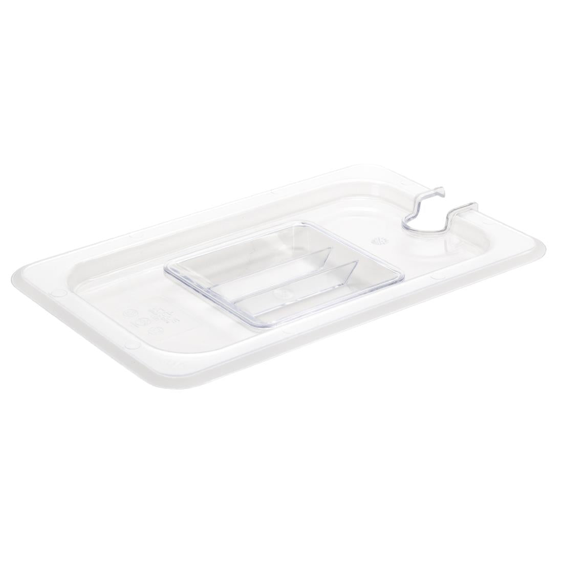 Vogue Clear Polycarbonate 1/4 Gastronorm Lid Notched U253