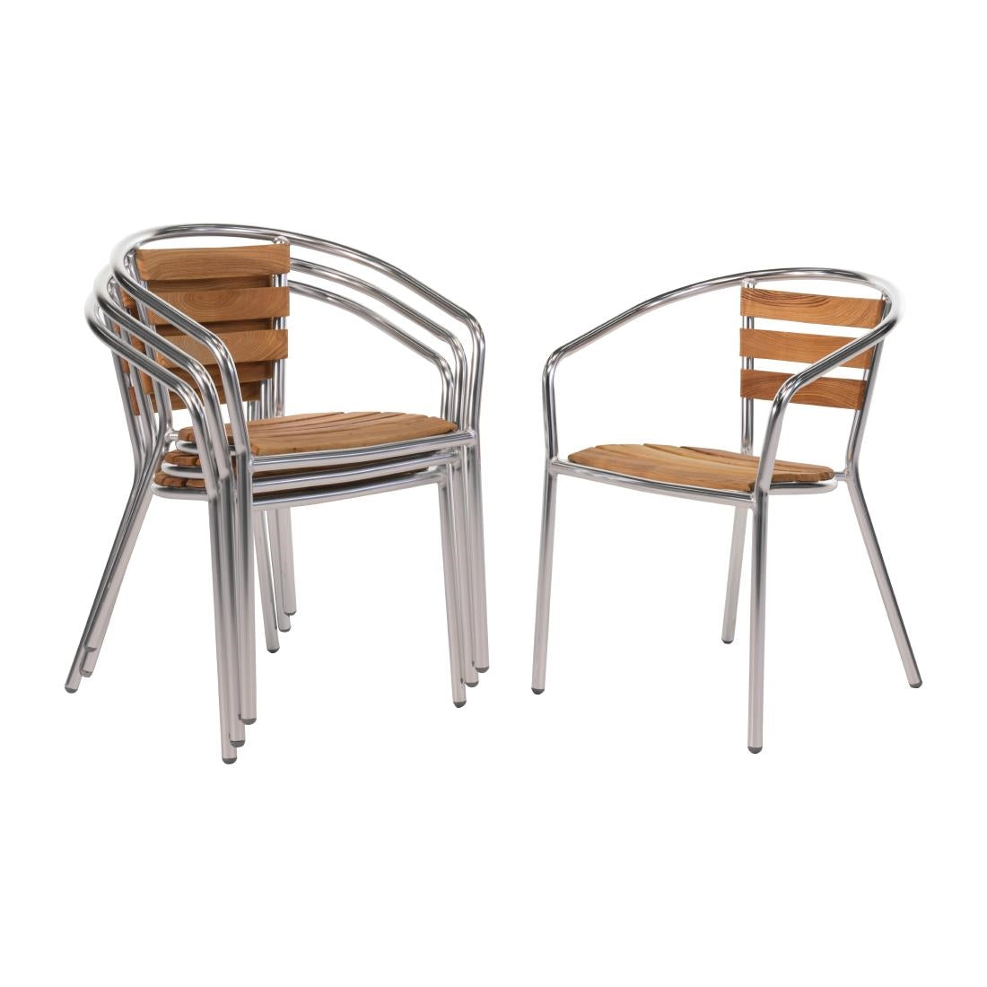 Bolero Aluminium & Ash Chairs (Pack of 4) U421