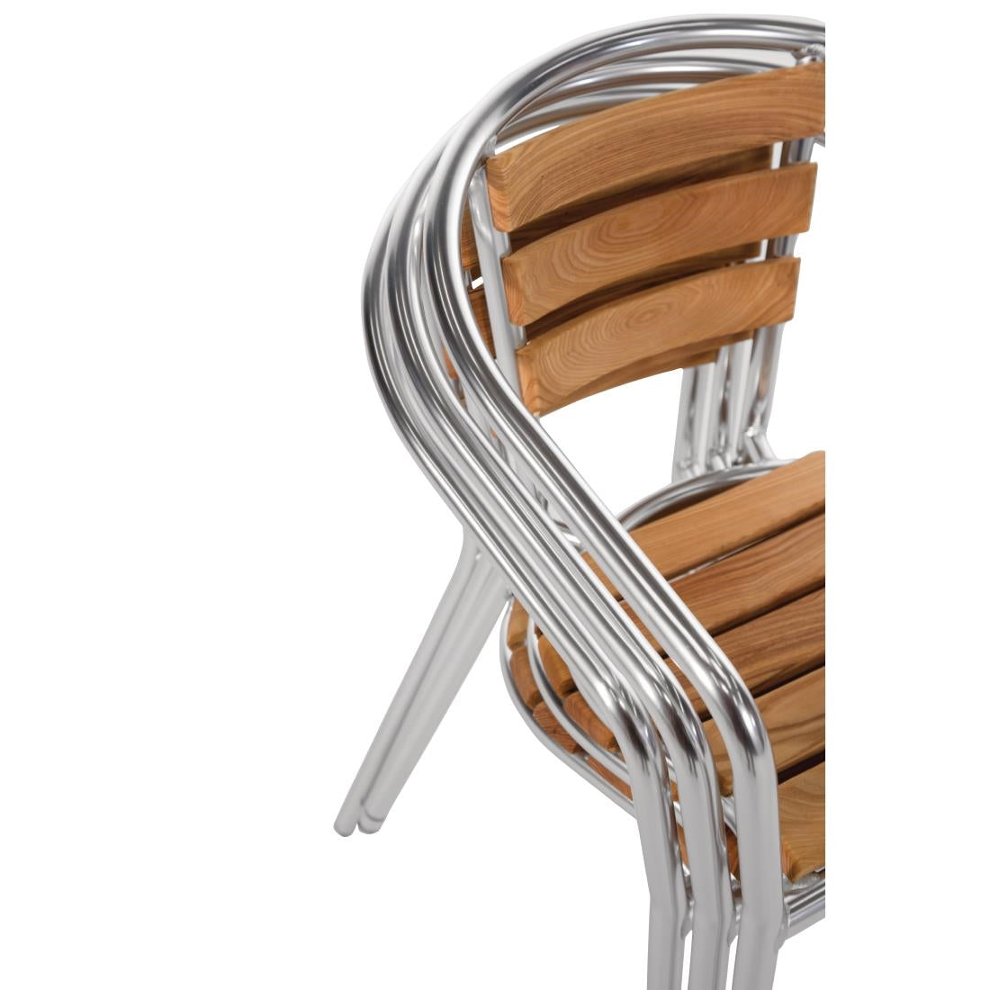 Bolero Aluminium & Ash Chairs (Pack of 4) U421
