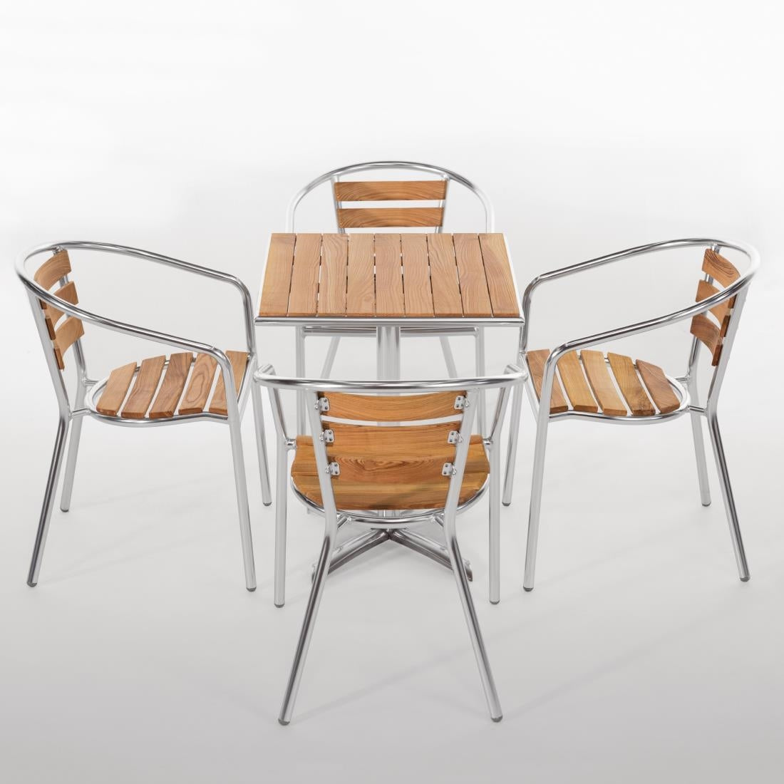 Bolero Aluminium & Ash Chairs (Pack of 4) U421
