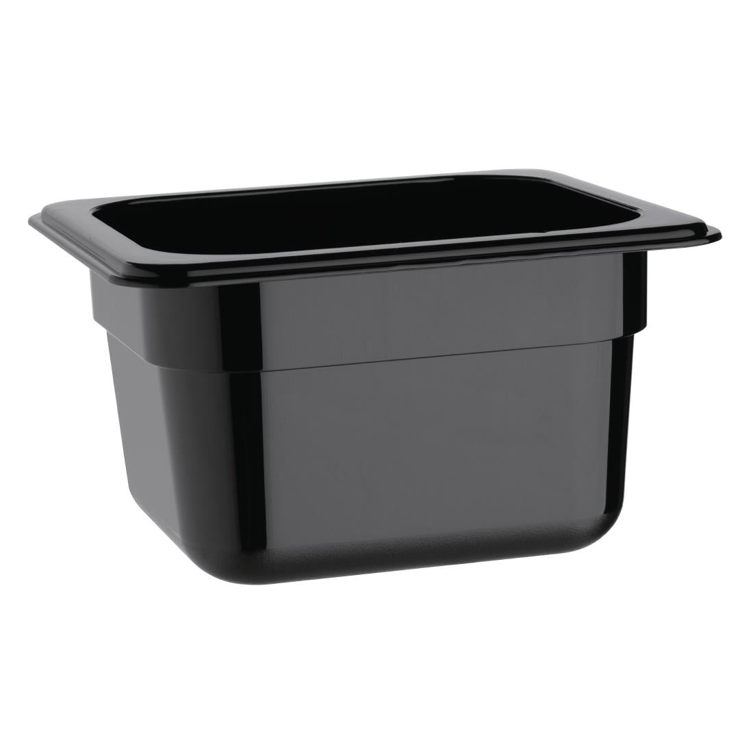 Vogue Black Polycarbonate 1/6 Gastronorm Tray 100mm U470