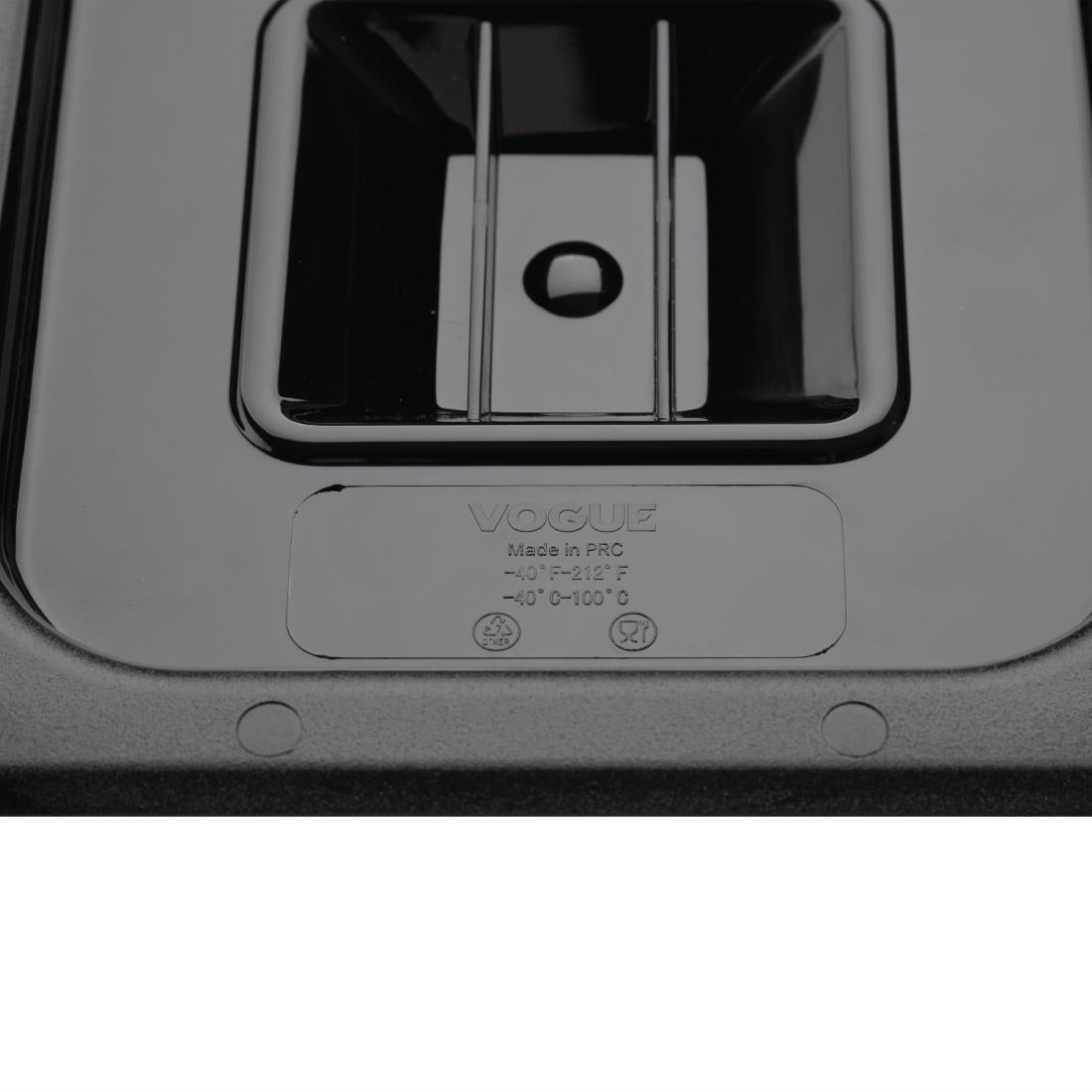 Vogue Black Polycarbonate 1/6 Gastronorm Container Lid U478