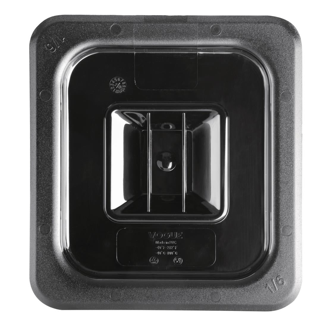 Vogue Black Polycarbonate 1/6 Gastronorm Container Lid U478