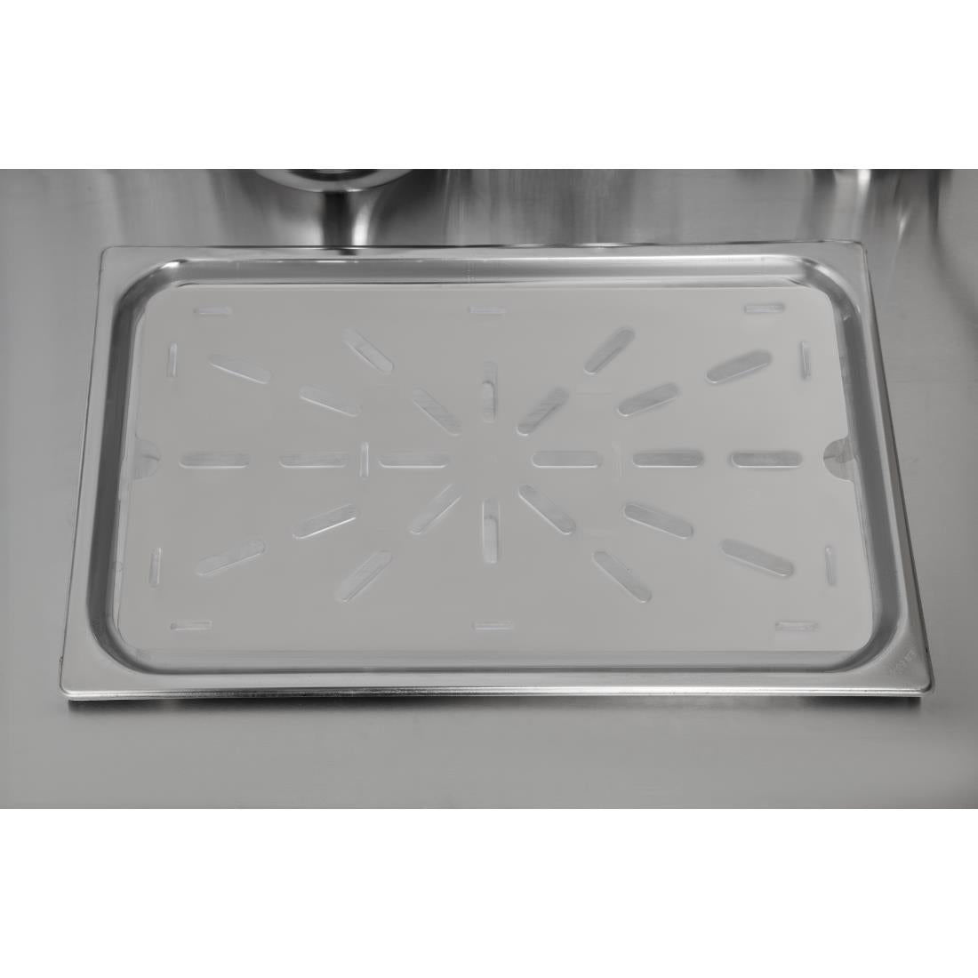 Vogue Clear Polycarbonate 1/1 Gastronorm Drainer Plate U485